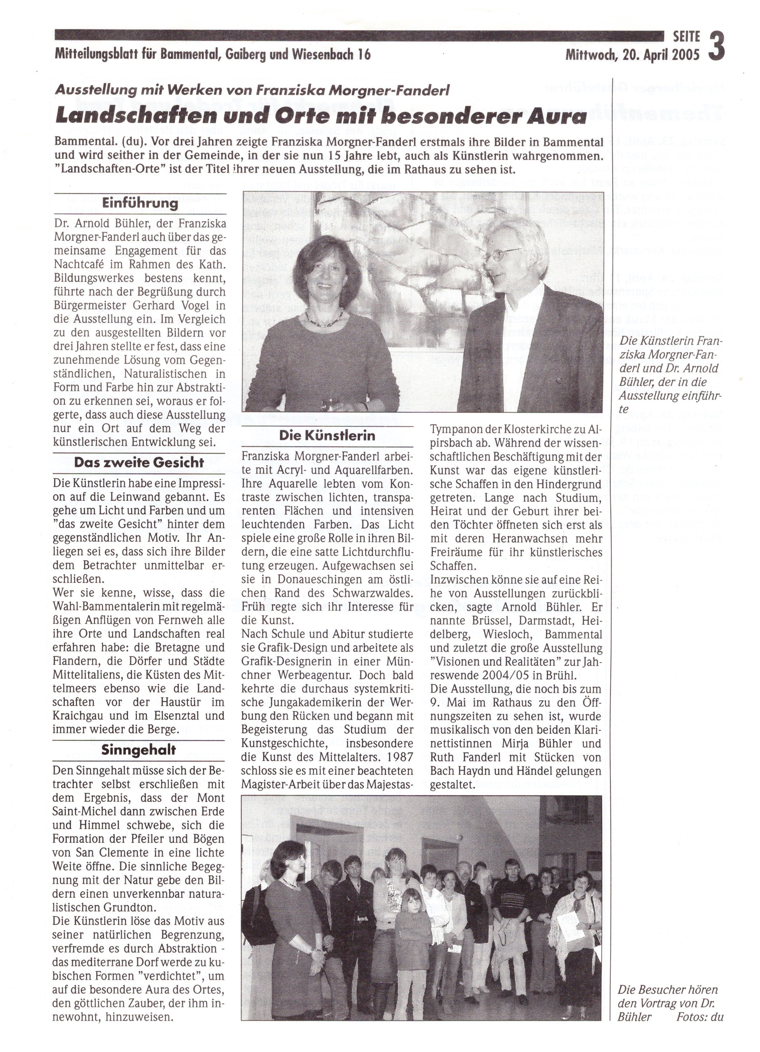 Ausstellung im Rathaus - Franziska Morgner-Fanderl